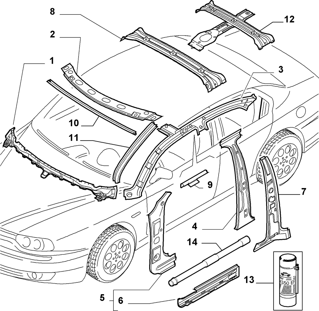 BODYSHELL,STRUCTURE (CENTRAL PART) 