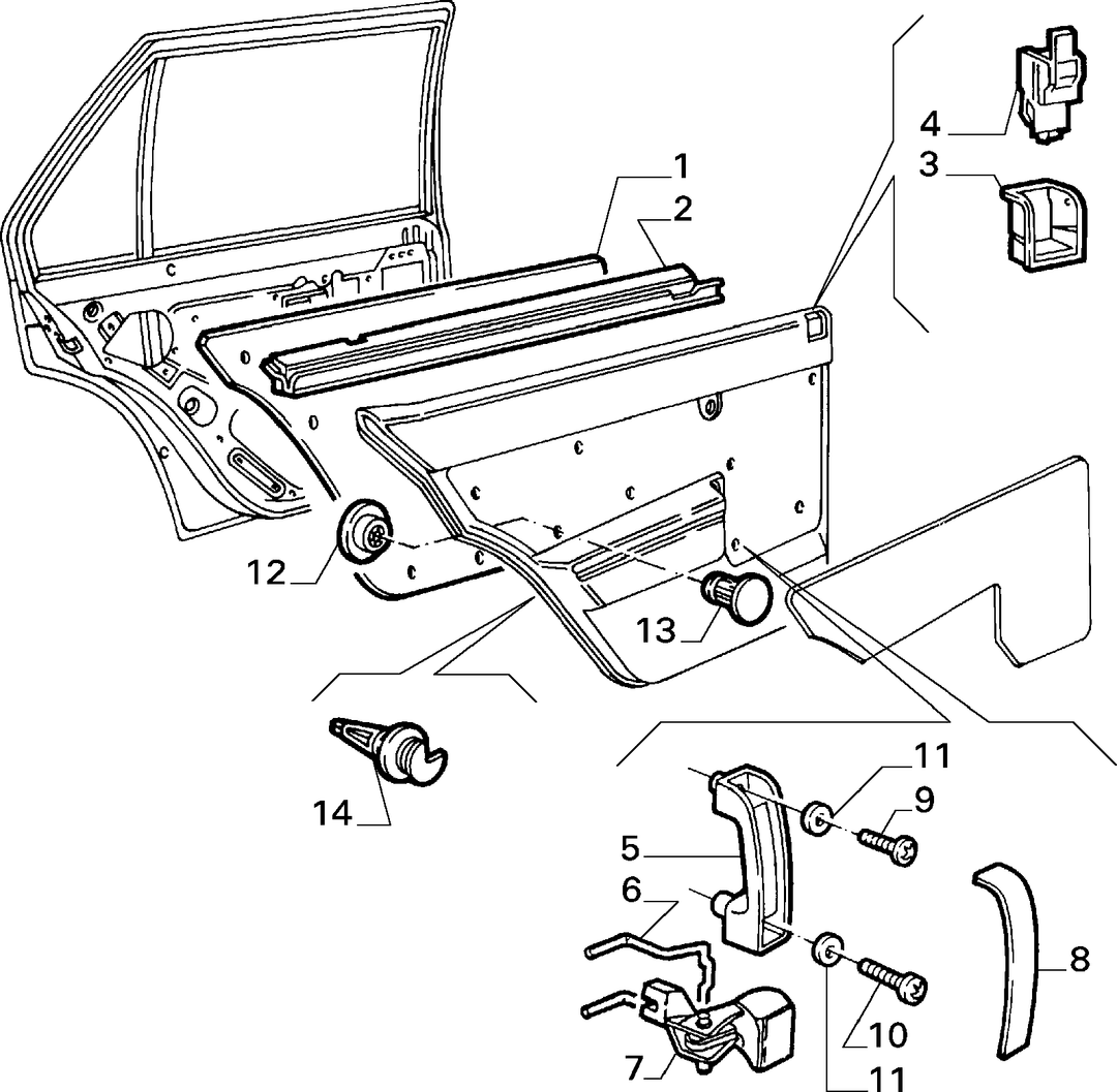 PANELS FOR REAR SIDE DOOR  1