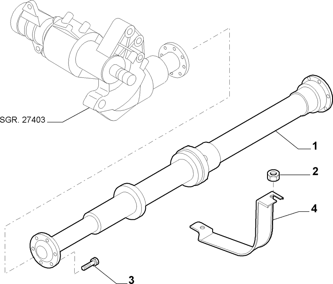 TRANSMISSION-TO-AXLE PROPELLER SHAFT 1