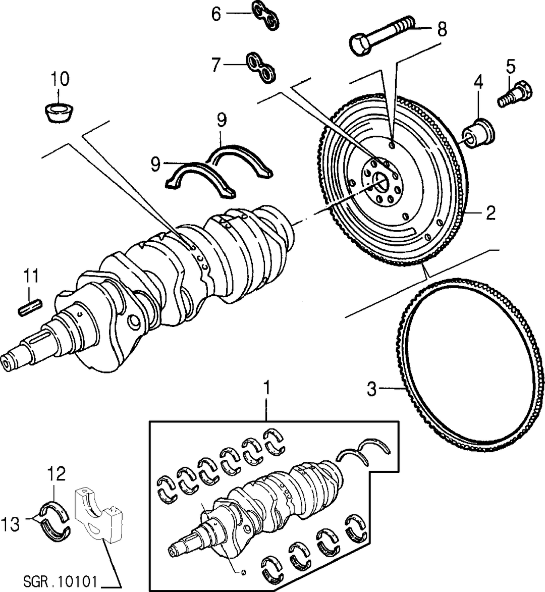 CRANKSHAFT AND FLYWHEEL 1