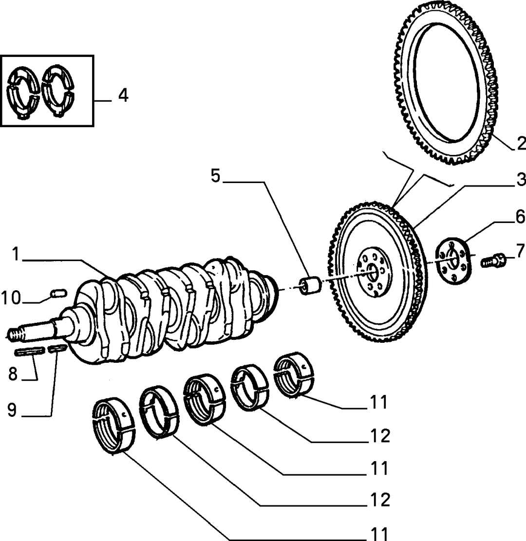 CRANKSHAFT AND FLYWHEEL
