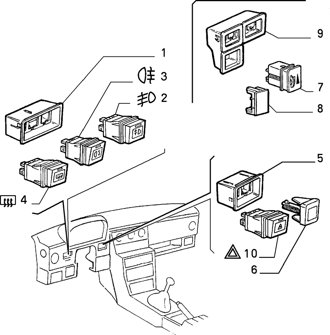 VARIOUS CONTROL PUSH BUTTONS AND SWITCHES  1
