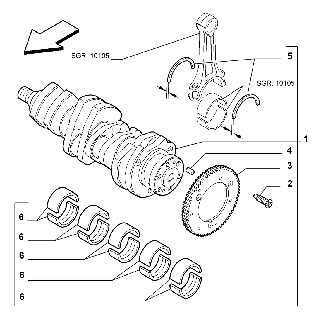 CRANKSHAFT AND FLYWHEEL 10