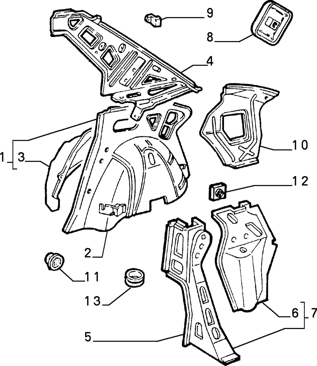 BODYSHELL,STRUCTURE (REAR PART) 1