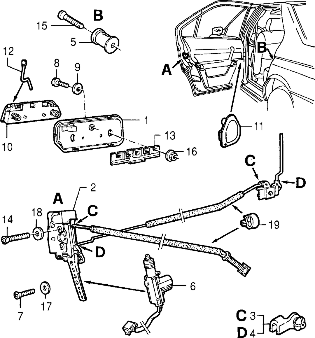 LOCKS AND CONTROLS FOR REAR SIDE DOOR 