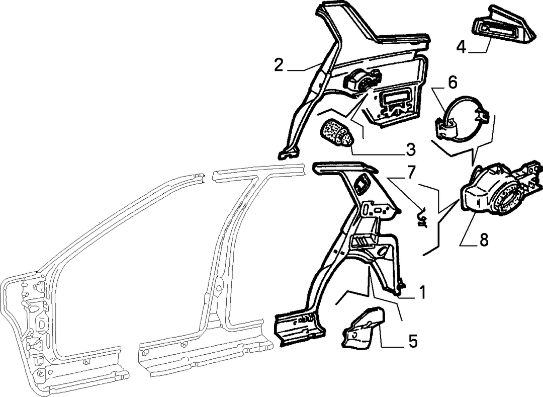 BODYSHELL, PANELS (REAR PART)  1