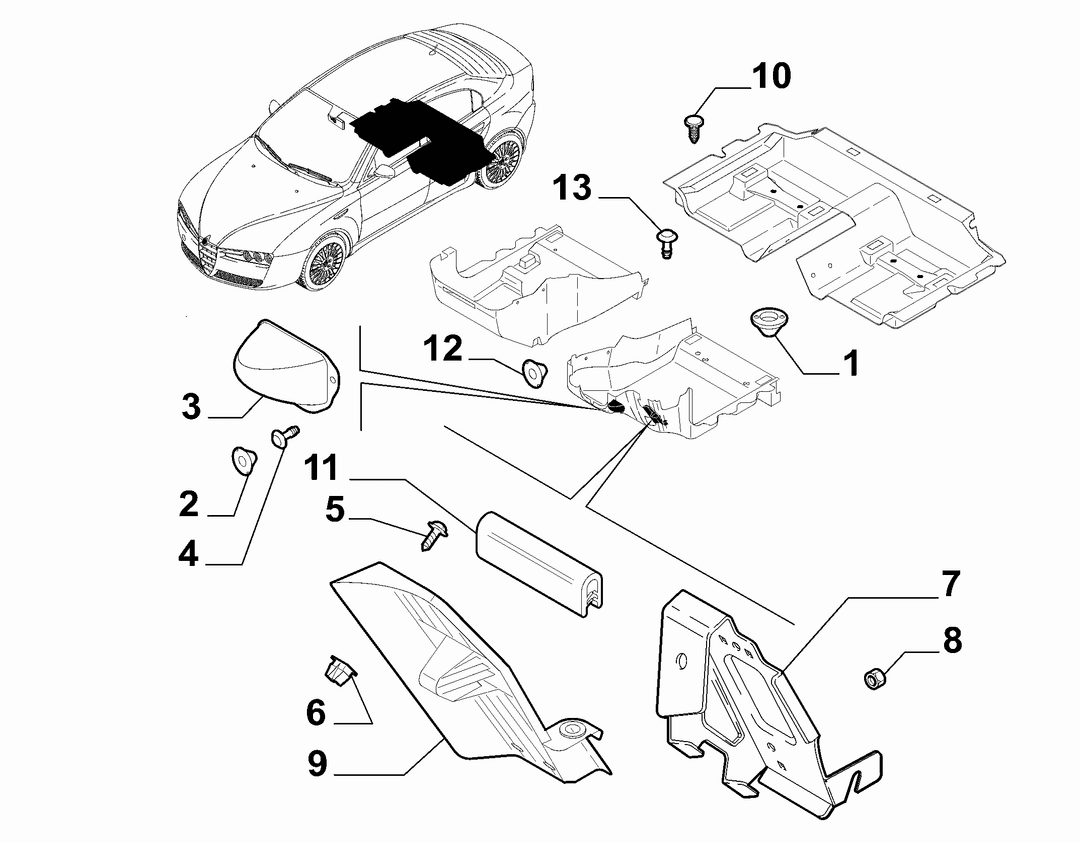 PASSENGER COMPARTMENT MAT FASTENERS AND ACCESSORIES