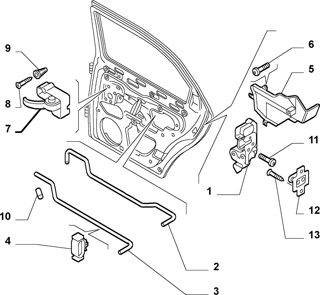 LOCKS AND CONTROLS FOR REAR SIDE DOOR  2