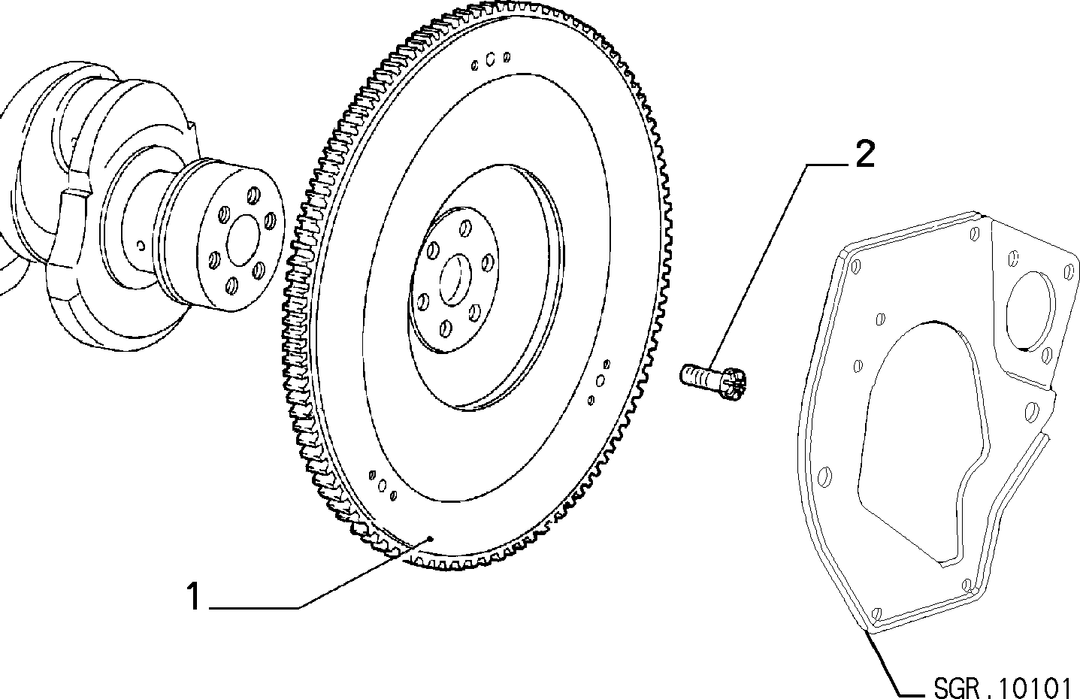 CRANKSHAFT AND FLYWHEEL 2
