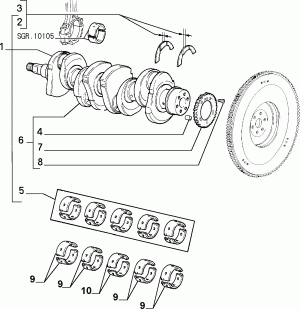 CRANKSHAFT AND FLYWHEEL