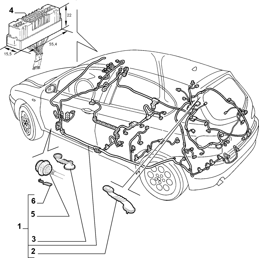 CABLE HARNESS (REAR SEAT) 2