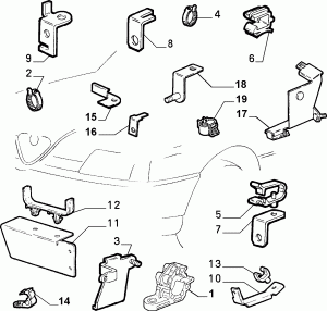 CABLE SET FIXINGS 