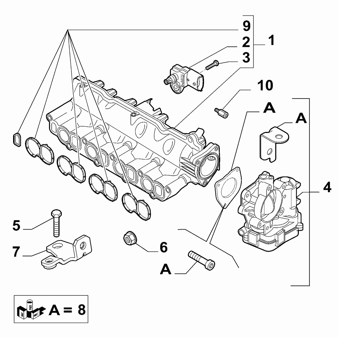 INTAKE MANIFOLD AND BUTTERFLY CLIPS 5