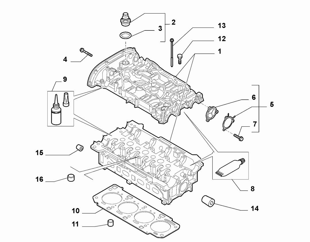 CYLINDER HEAD AND GASKETS 4