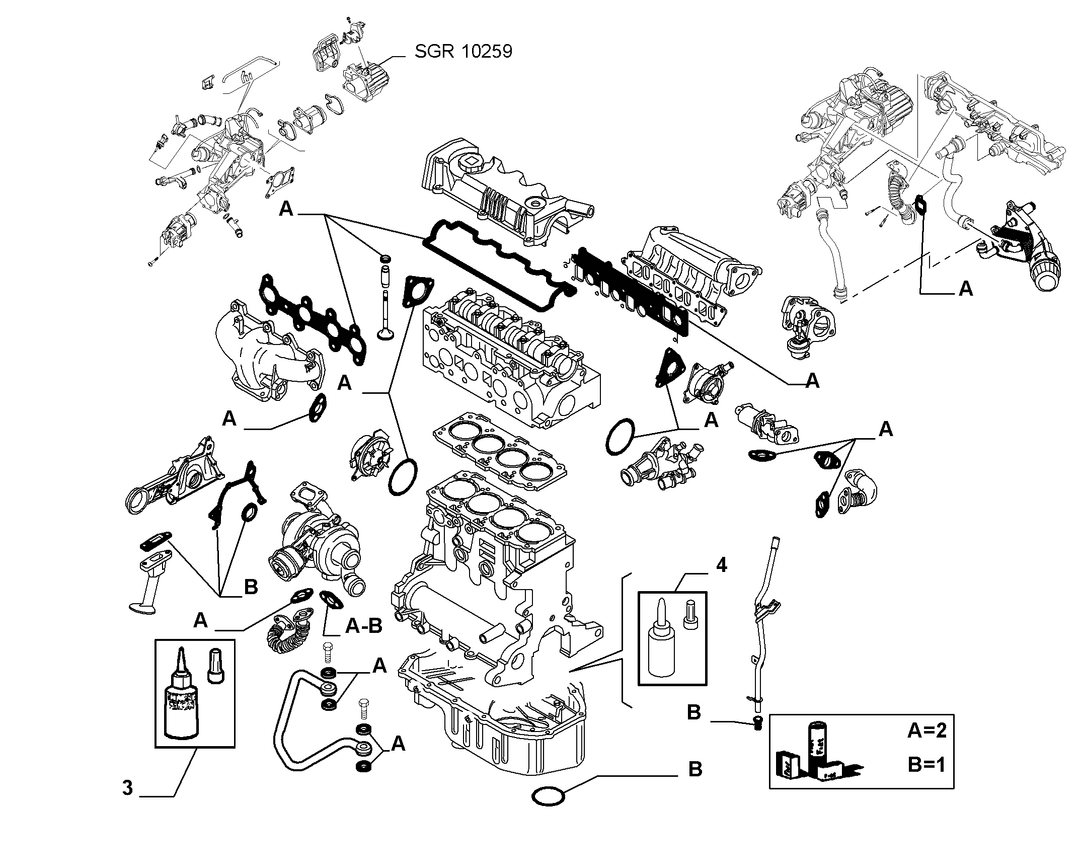 GASKET KIT, HEAD AND CRANKCASE 1