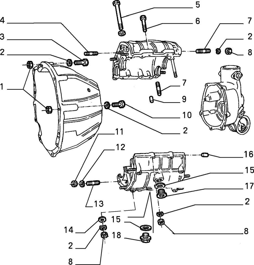 TRANSMISSION AND DIFFERENTIAL UNIT, CASING AND COVERS  2