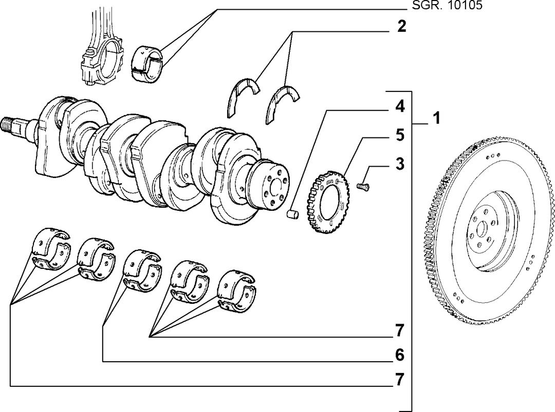 CRANKSHAFT AND FLYWHEEL 1