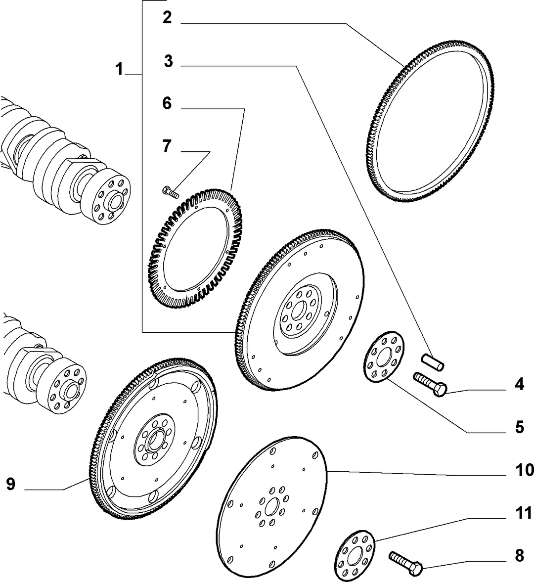 CRANKSHAFT AND FLYWHEEL 4