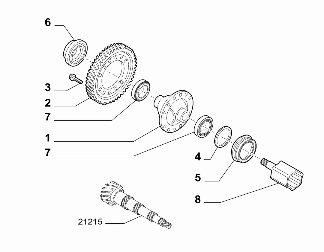 GEARING AND HALF CRANKSHAFT 1