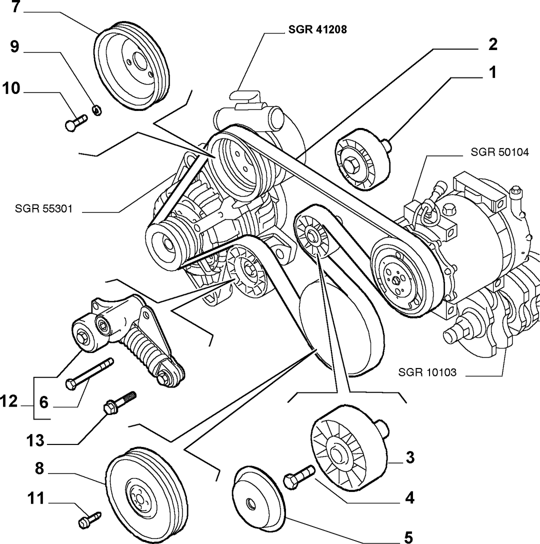 VARIOUS CONTROLS (BELTS AND PULLEYS) 8
