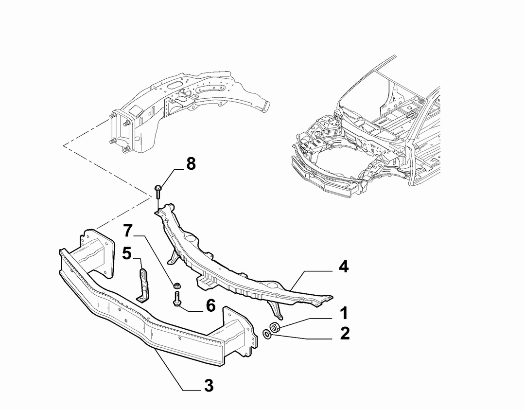 FRONT END AND REAR CROSSRAIL