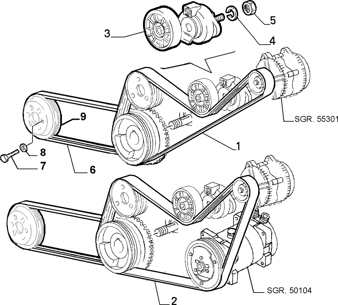 VARIOUS CONTROLS (BELTS AND PULLEYS) 5