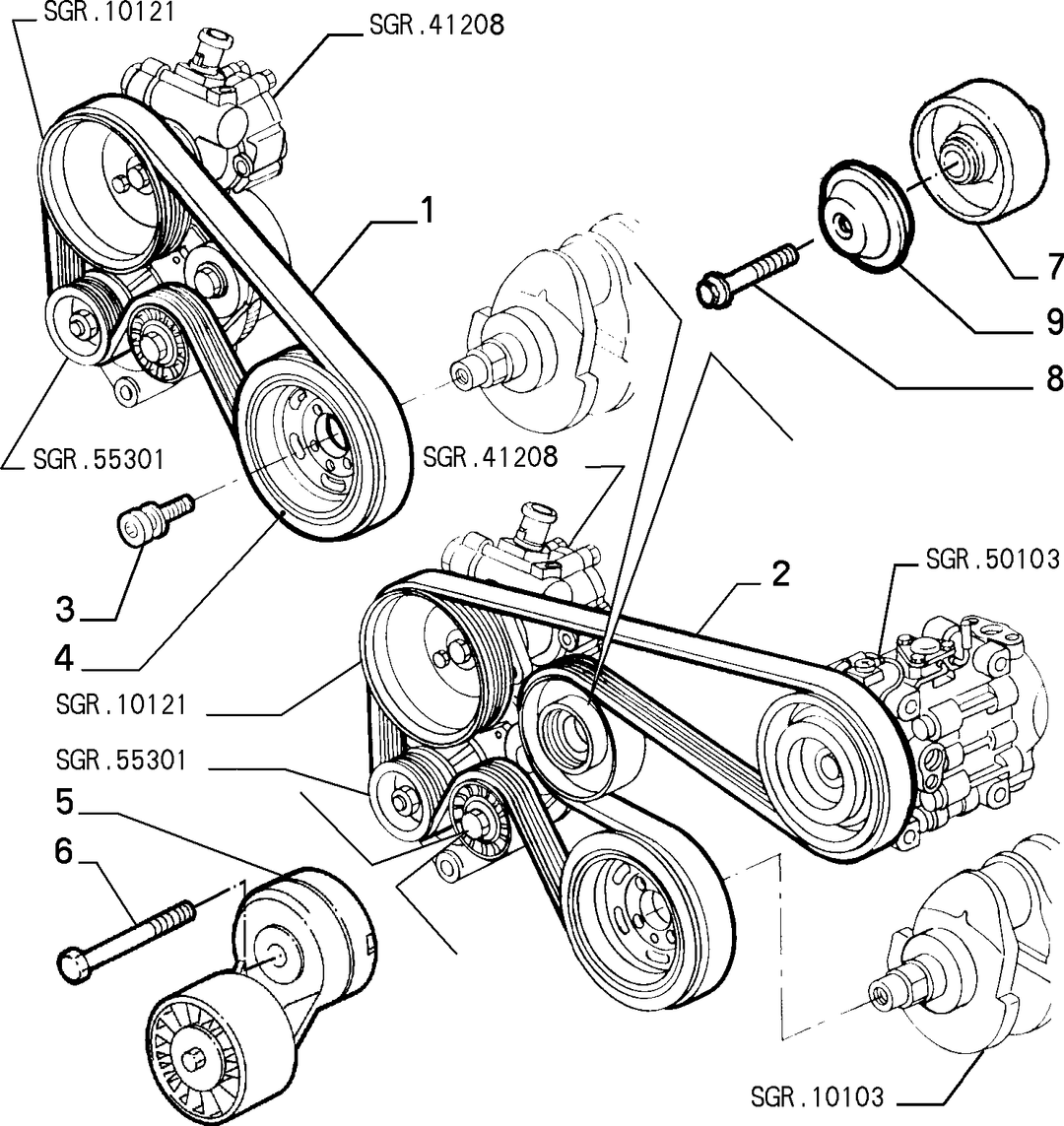VARIOUS CONTROLS (BELTS AND PULLEYS) 1