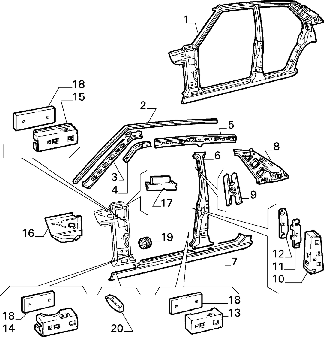 BODYSHELL, PANELS (CENTRAL PART)  1