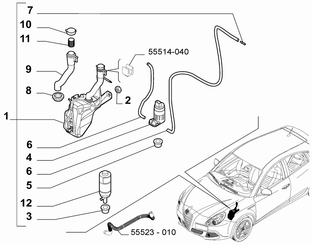 WINDSHIELD WIPER RESERVOIR