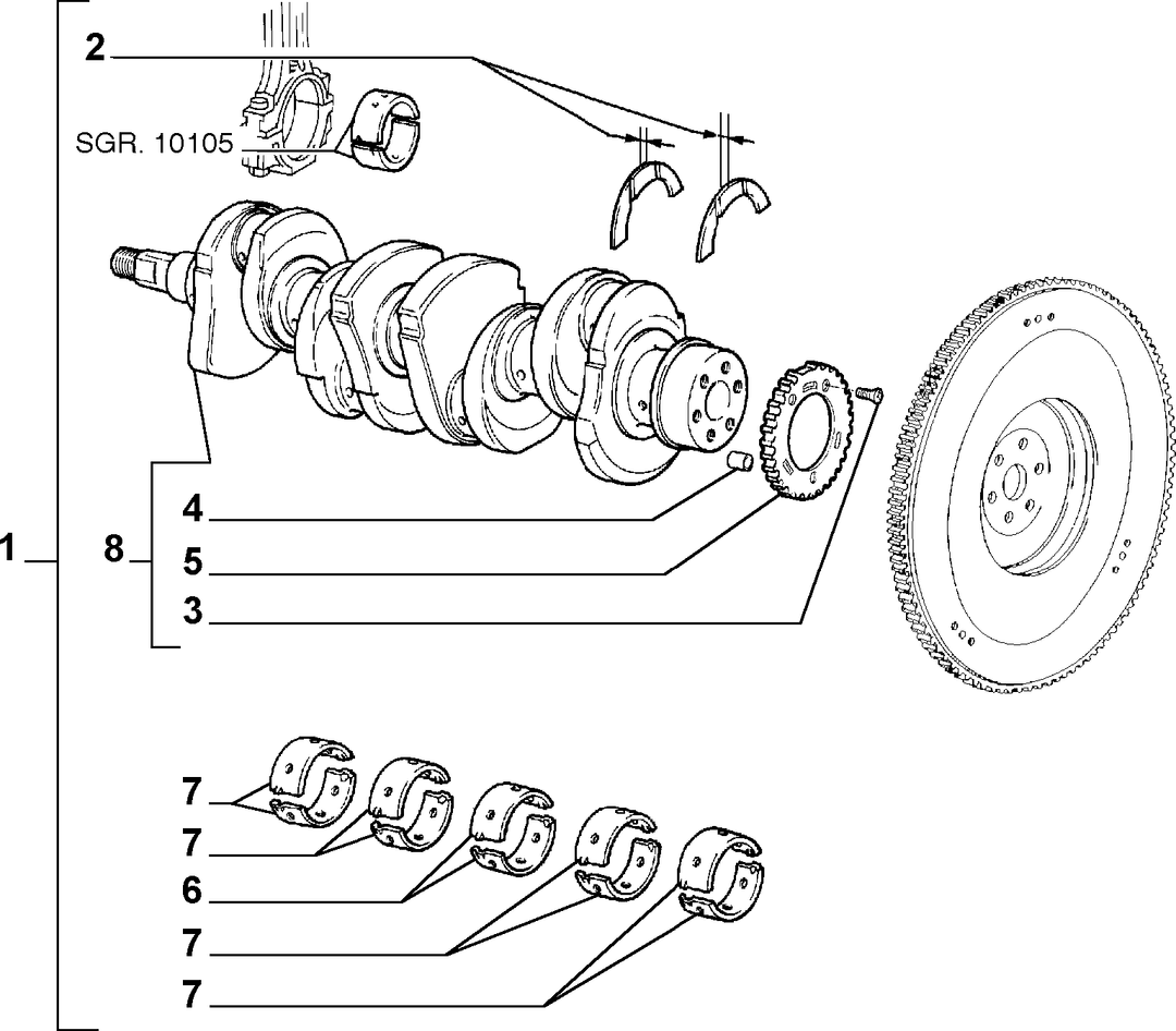 CRANKSHAFT AND FLYWHEEL 1
