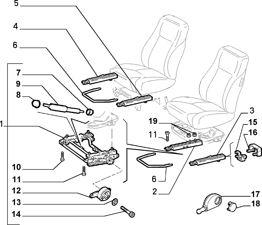 FRONT SEAT RAILS  2