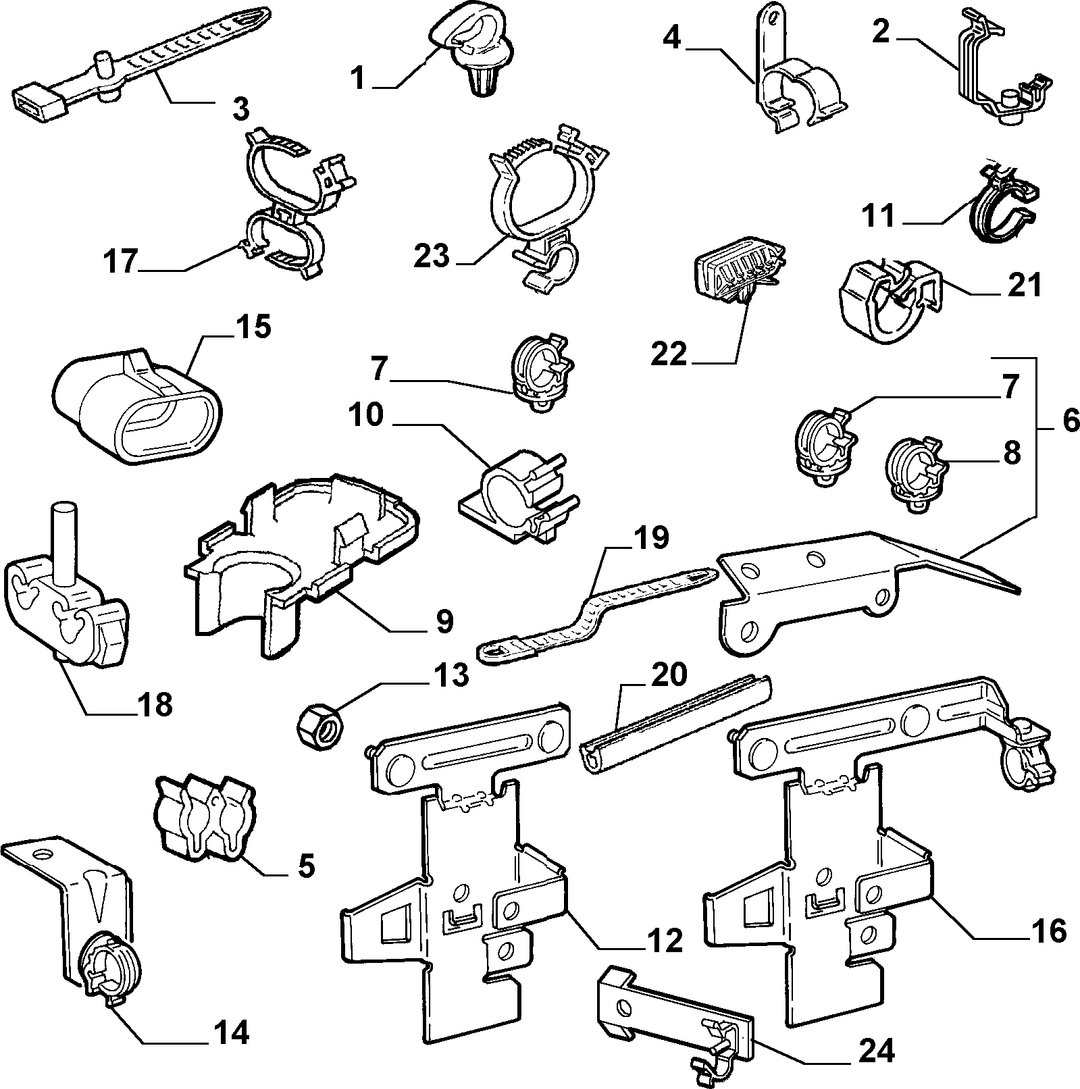 CABLE SET FIXINGS