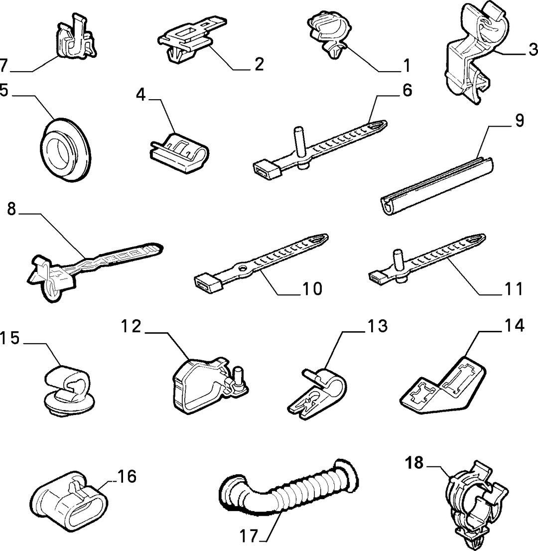 CABLE SET FIXINGS  5
