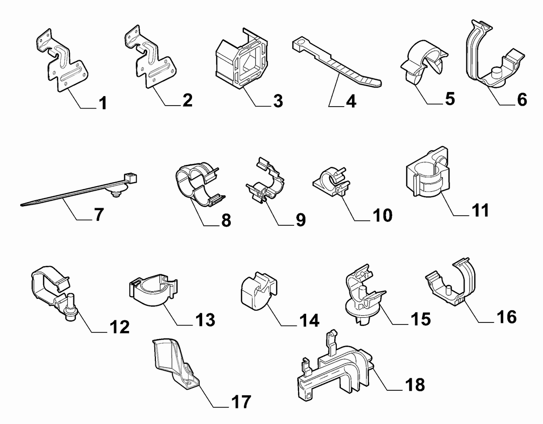 DASHBOARD CABLE SET FASTENERS