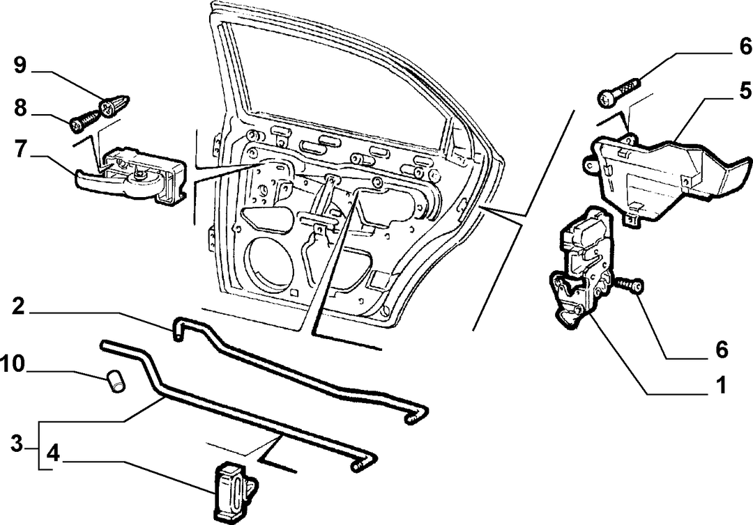LOCKS AND CONTROLS FOR REAR SIDE DOOR  2