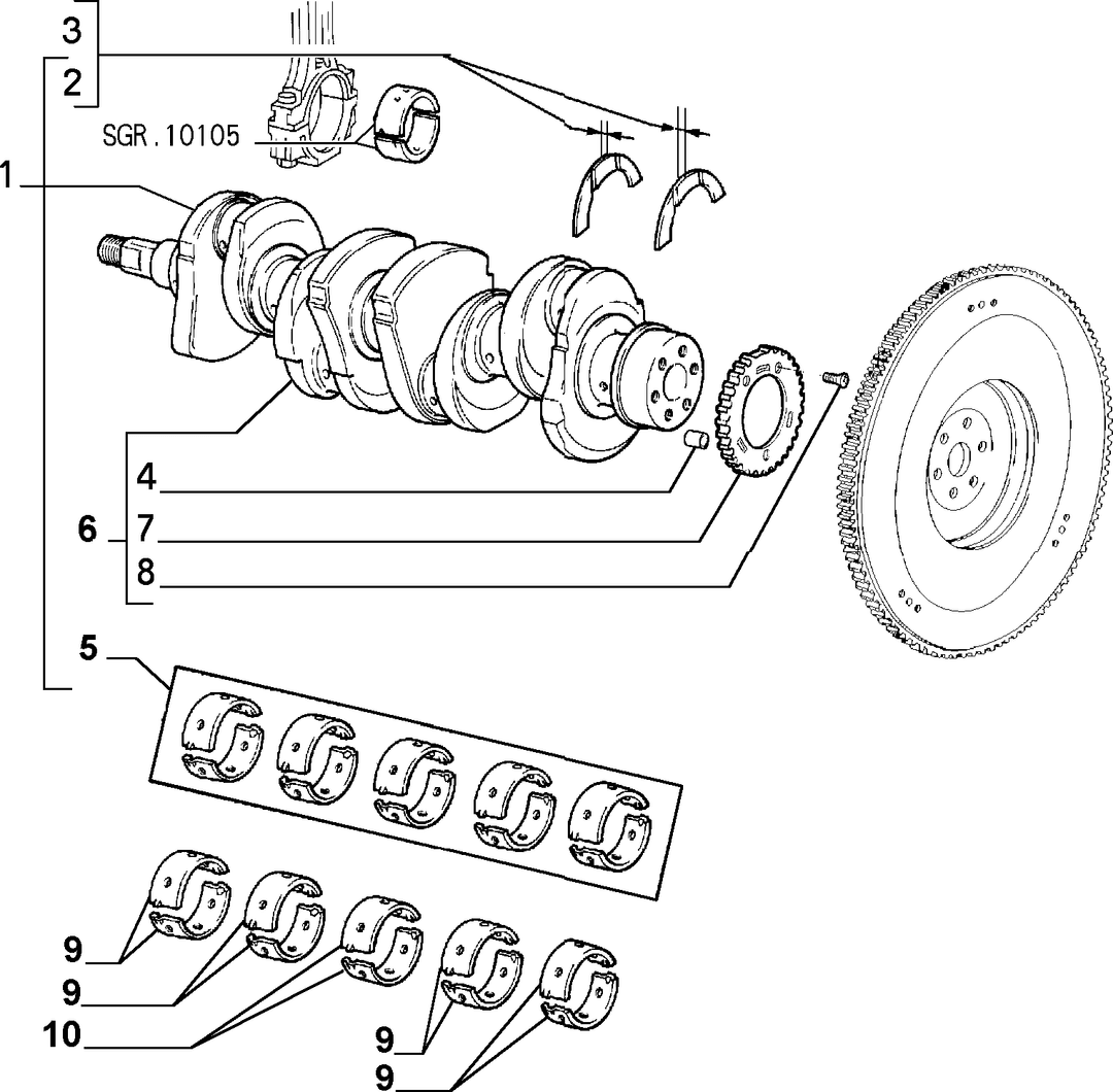 CRANKSHAFT AND FLYWHEEL 5