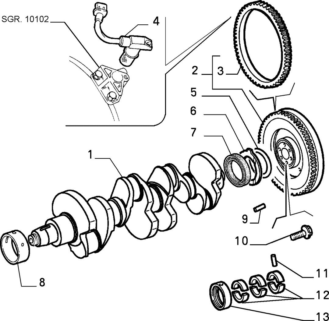 CRANKSHAFT AND FLYWHEEL 3