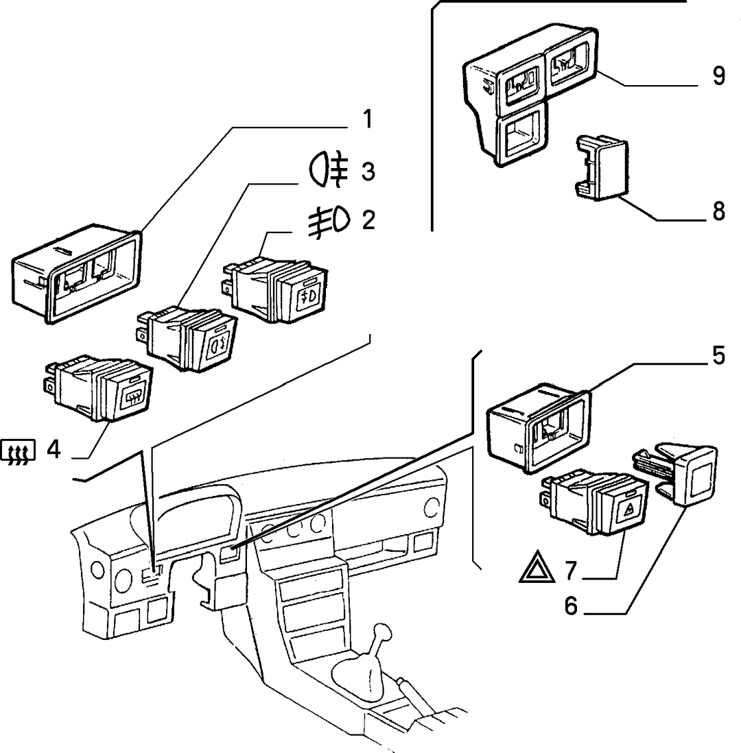 VARIOUS CONTROL PUSH BUTTONS AND SWITCHES  1