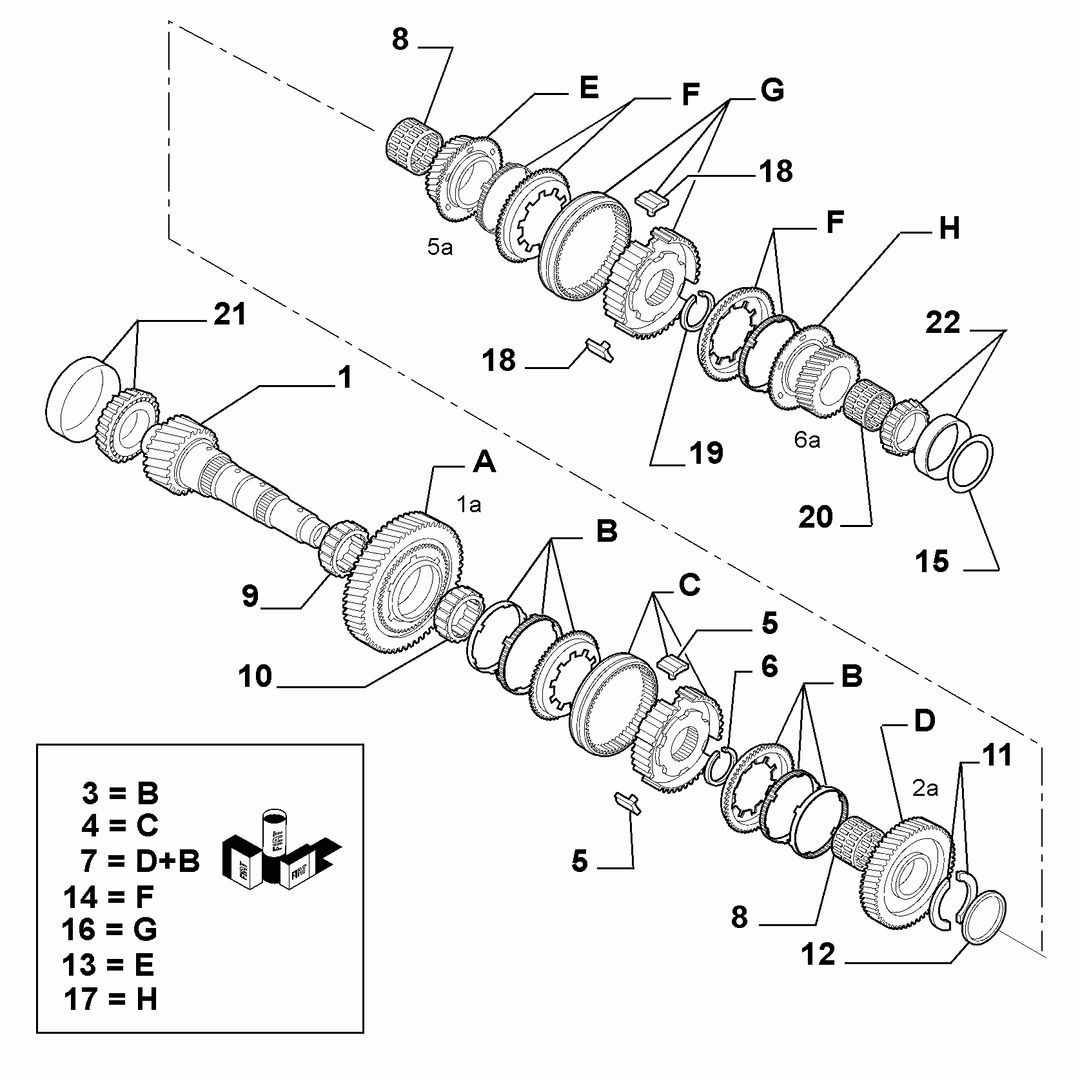 UPPER SECONDARY SHAFT AND GEAR LEAD 2