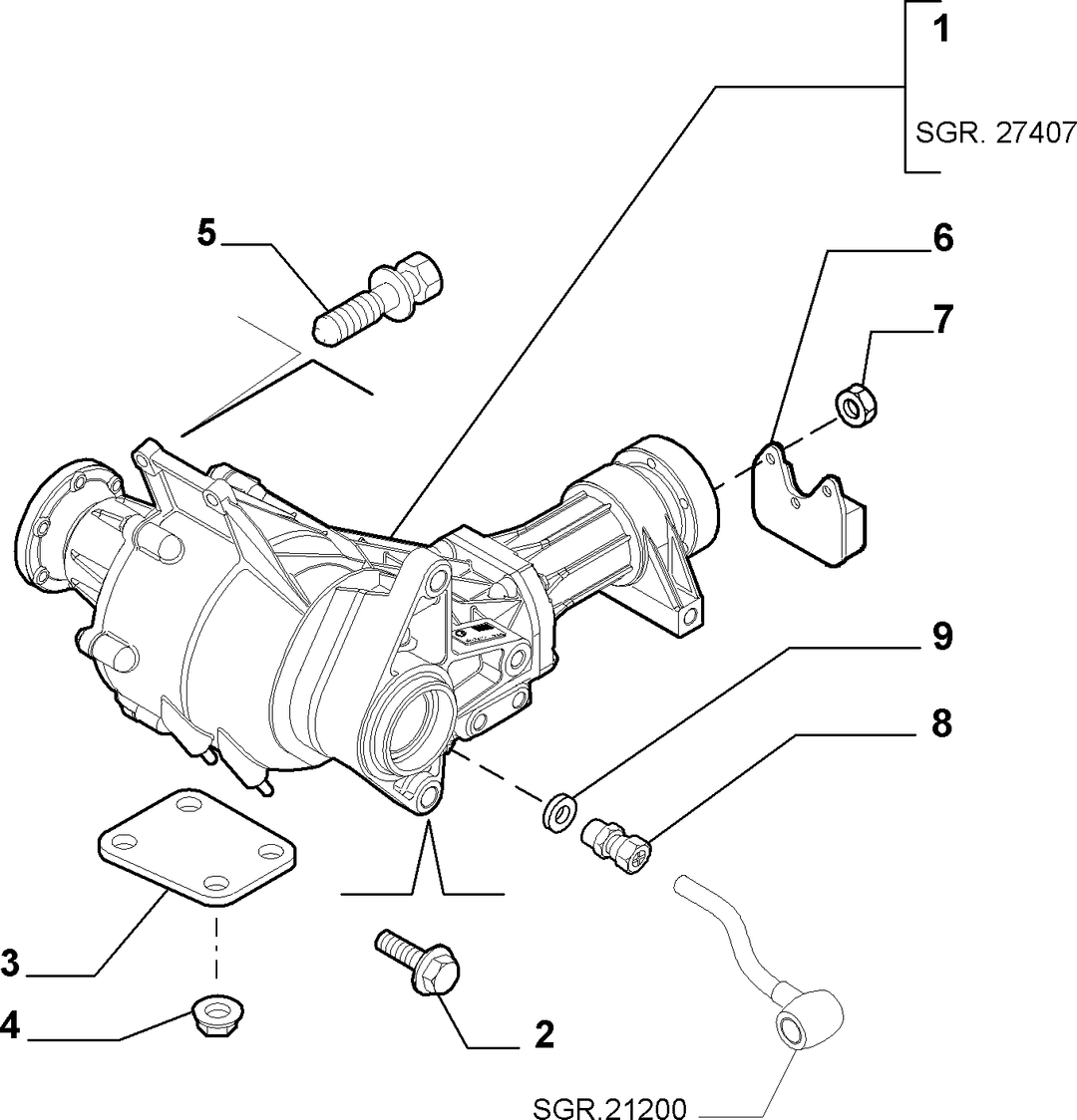 FRONT AXLE AND AXLE SHAFTS 1