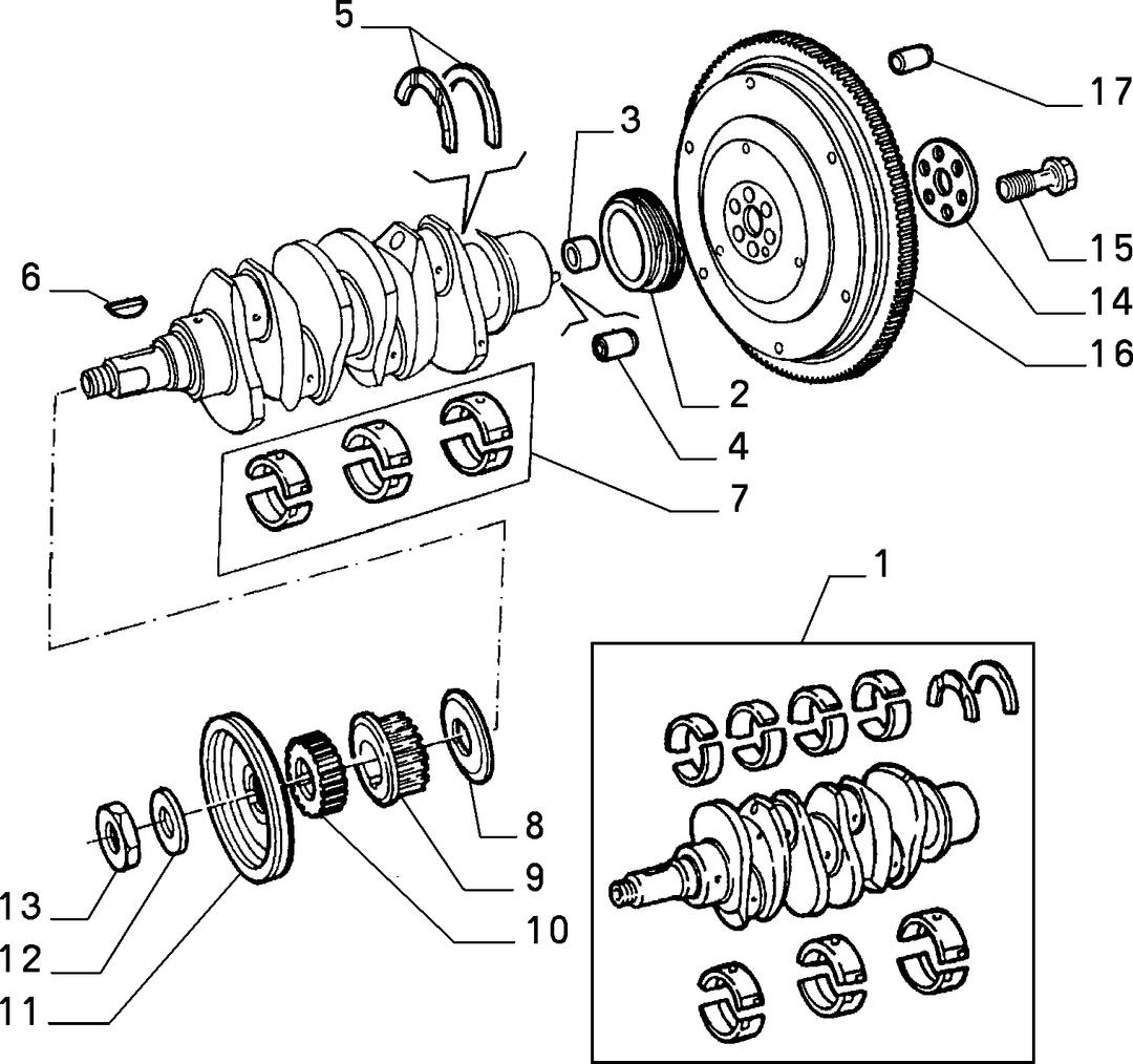 CRANKSHAFT AND FLYWHEEL 1