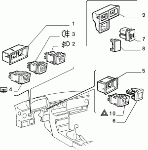 VARIOUS CONTROL PUSH BUTTONS AND SWITCHES 