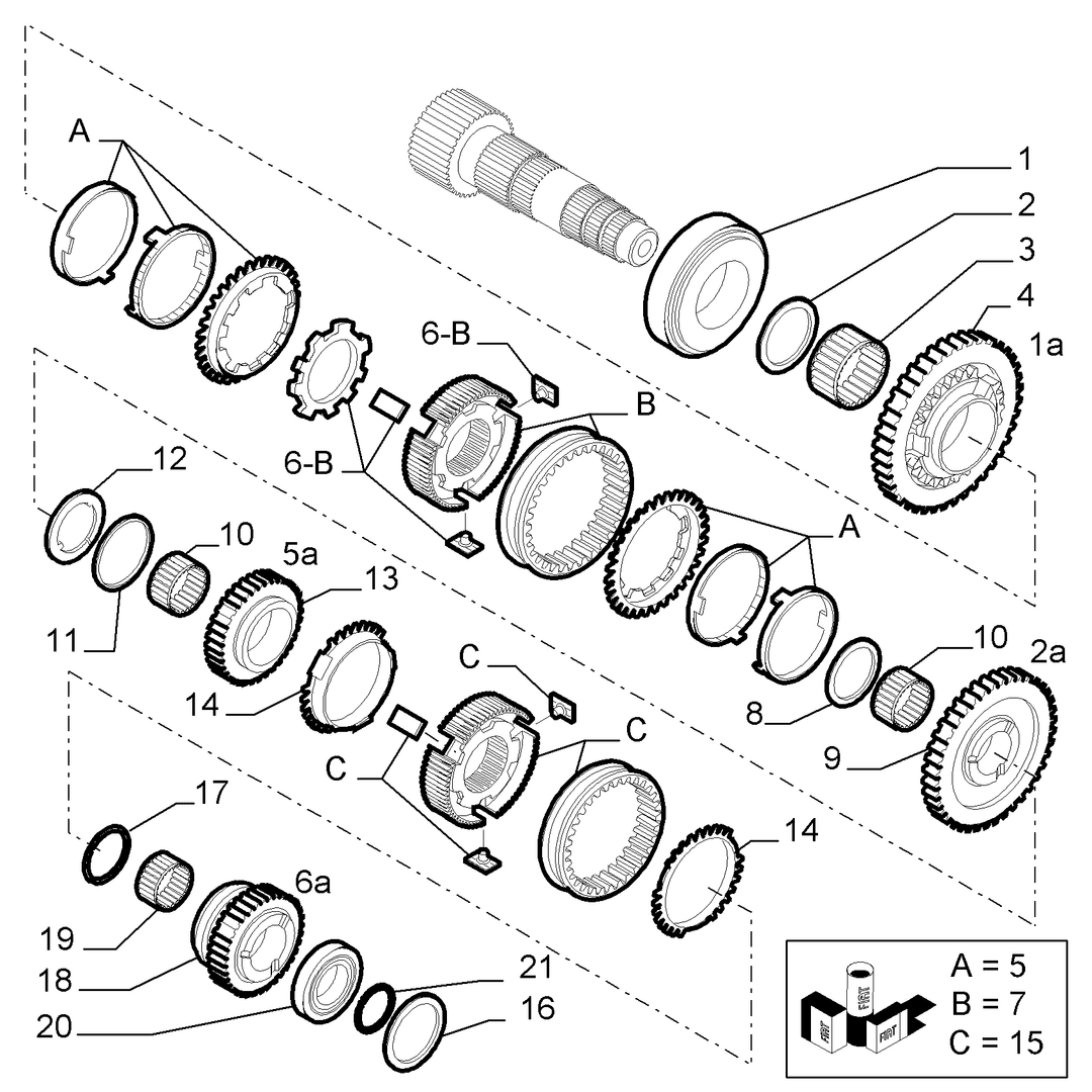 LOWER SECONDARY SHAFT AND GEAR LEAD 3