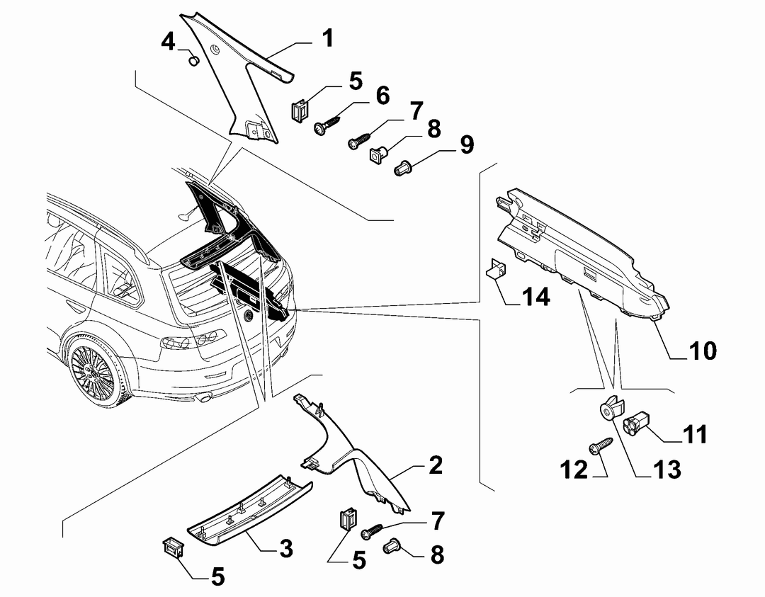 INNER REAR PILLAR AND QUARTER GLASS TRIMS 2