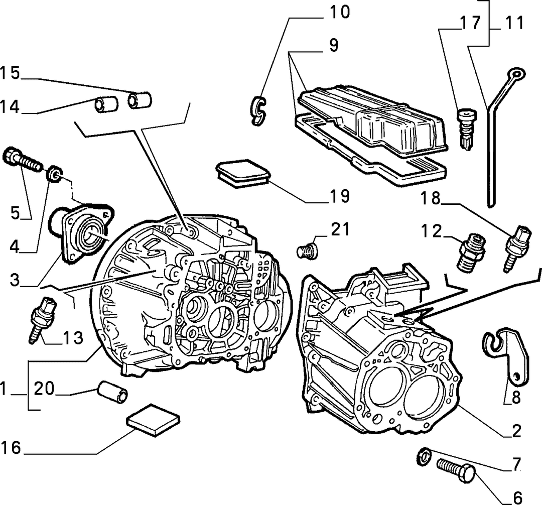 TRANSMISSION AND DIFFERENTIAL UNIT, CASING AND COVERS 1