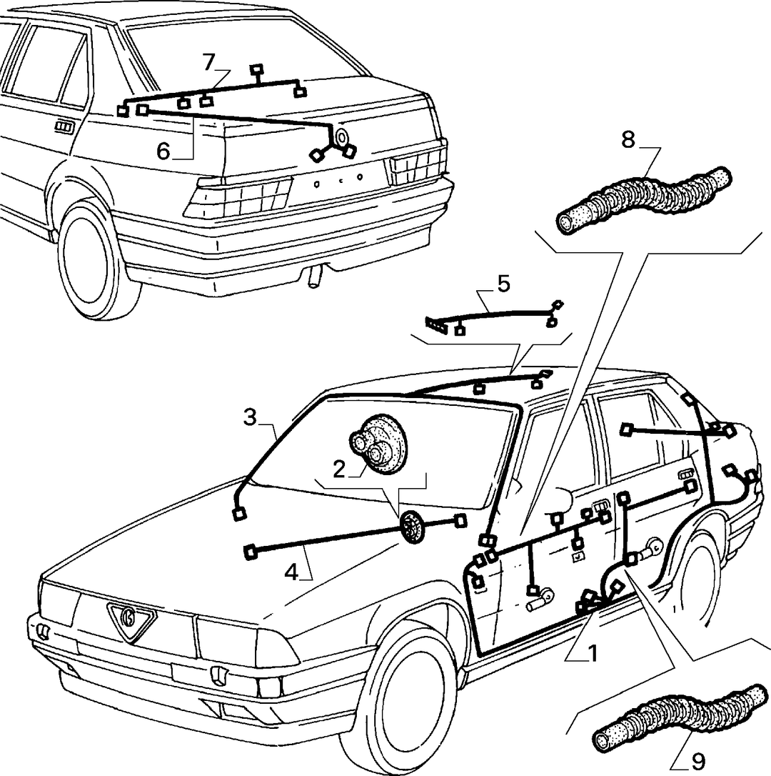 CABLE HARNESS (REAR SEAT) 6