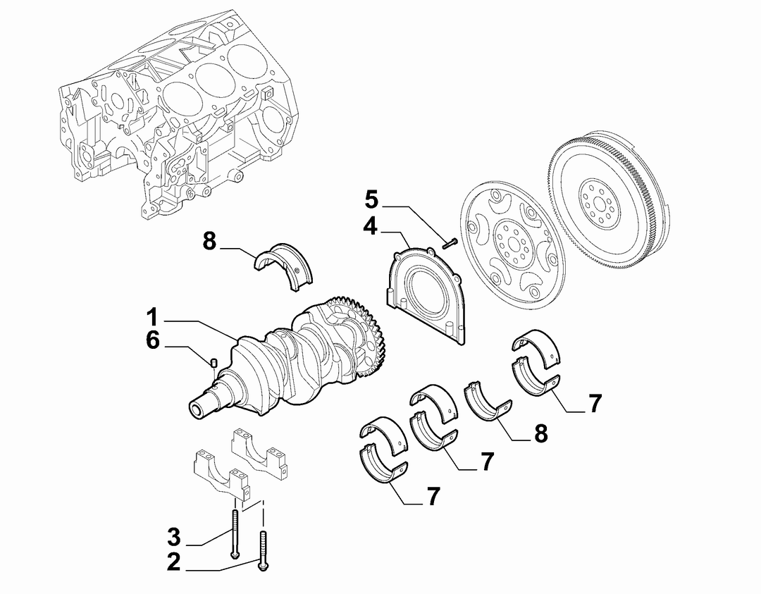 ENGINE SHAFT AND HALF BEARING 5