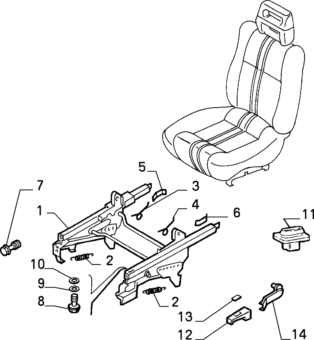 FRONT SEAT RAILS  2