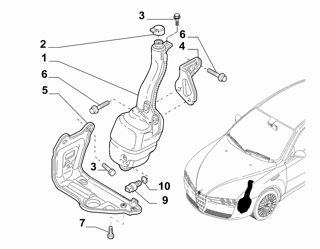 WINDSHIELD WIPER RESERVOIR