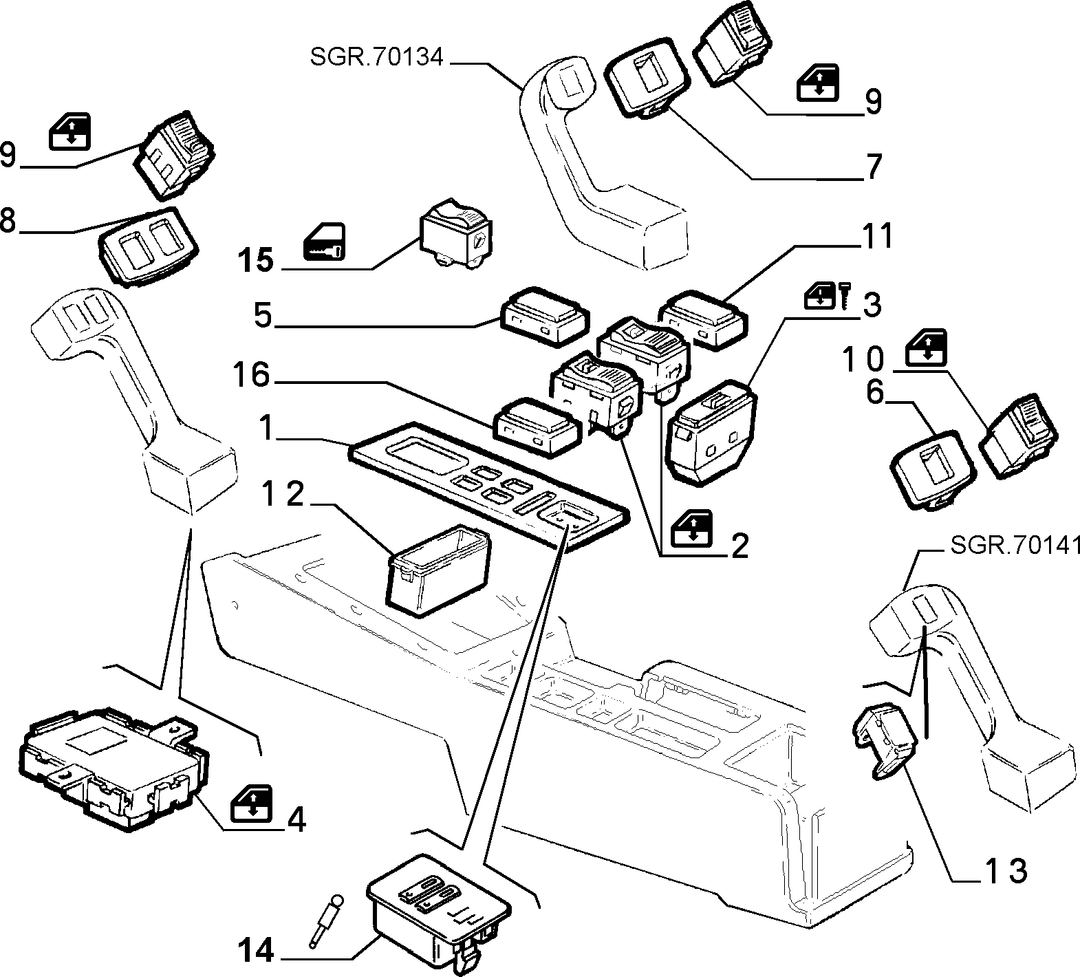 VARIOUS CONTROL PUSH BUTTONS AND SWITCHES  1